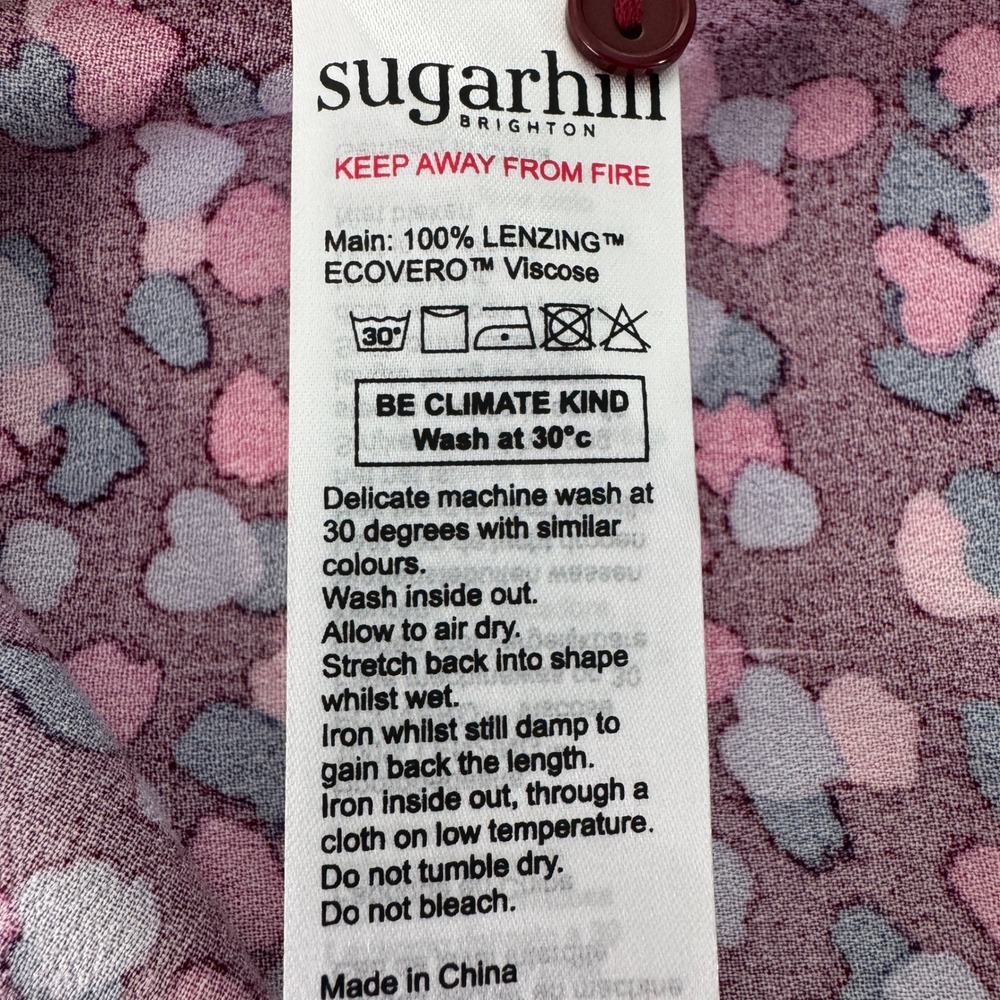 Sugarhill Brighton Danica Smock Dress 14 Burgundy Heart ModCloth Whimsygoth Boho - Picture 8 of 8